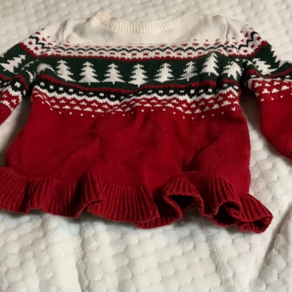 Carter's Red and White Long Sleeve Tee